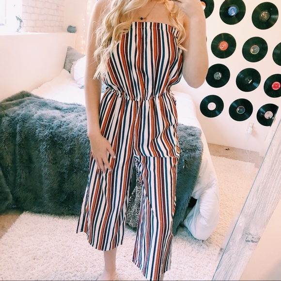 Blush Pants - 2 FOR 30 🌟 BLUSH STRIPED CROPPED JUMP SUIT